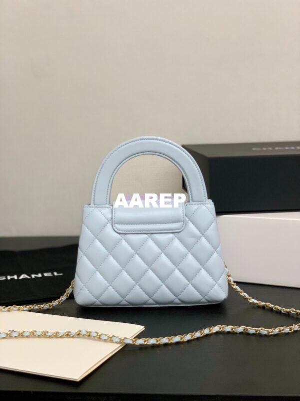 Replica Chanel Mini Shopping Bag Shiny Agen Calfskin AS4416 Light Blue 8