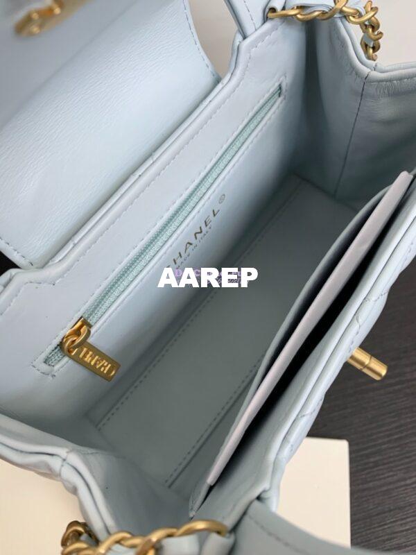 Replica Chanel Mini Shopping Bag Shiny Agen Calfskin AS4416 Light Blue 11