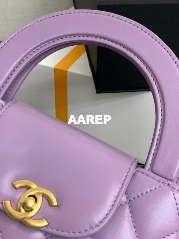 Replica Chanel Mini Shopping Bag Shiny Agen Calfskin AS4416 Lilac 4