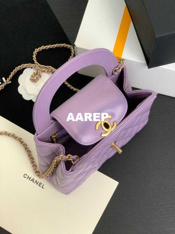 Replica Chanel Mini Shopping Bag Shiny Agen Calfskin AS4416 Lilac 5