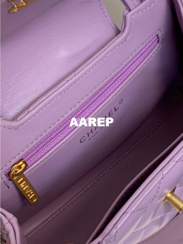 Replica Chanel Mini Shopping Bag Shiny Agen Calfskin AS4416 Lilac 7