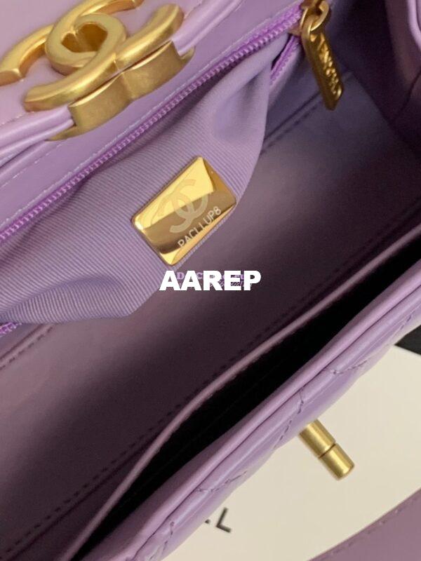 Replica Chanel Mini Shopping Bag Shiny Agen Calfskin AS4416 Lilac 8