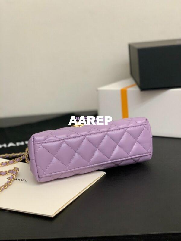 Replica Chanel Mini Shopping Bag Shiny Agen Calfskin AS4416 Lilac 9