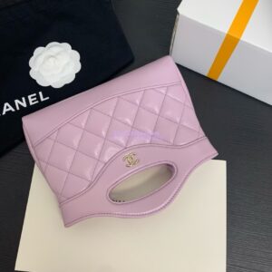 Replica Chanel 24C 31 Mini Shopping Bag Chain Clutch Shiny Lambskin & Gold-Tone Metal AS3656 Lilac 2