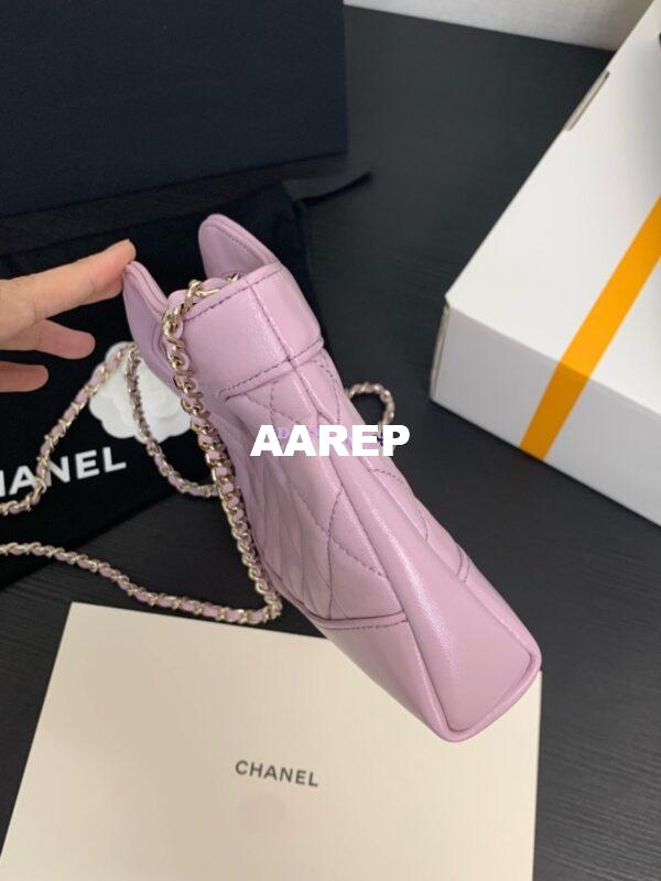 Replica Chanel 24C 31 Mini Shopping Bag Chain Clutch Shiny Lambskin & Gold-Tone Metal AS3656 Lilac 4