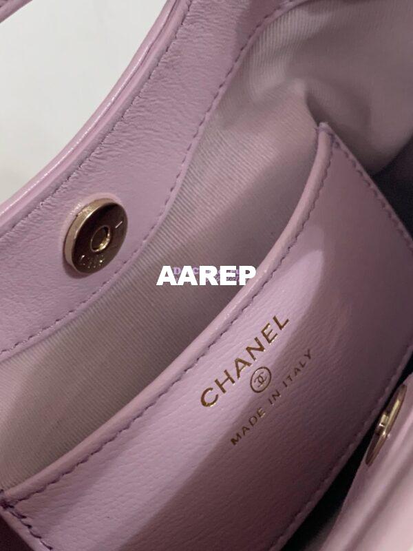Replica Chanel 24C 31 Mini Shopping Bag Chain Clutch Shiny Lambskin & Gold-Tone Metal AS3656 Lilac 9