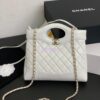 Replica Chanel 24C 31 Mini Shopping Bag Chain Clutch Shiny Lambskin & Gold-Tone Metal AS3656 White
