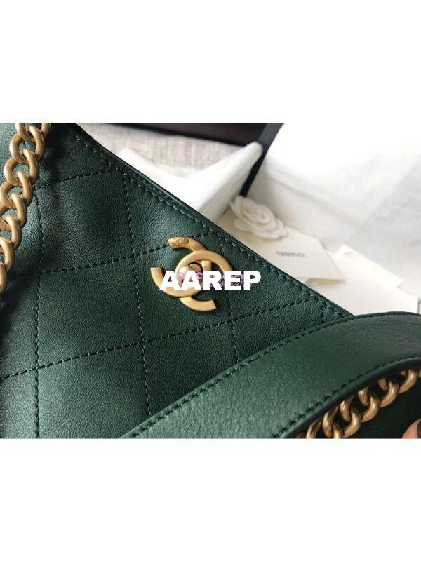 Replica Chanel Calfskin Hobo Bag A57573 Green 4