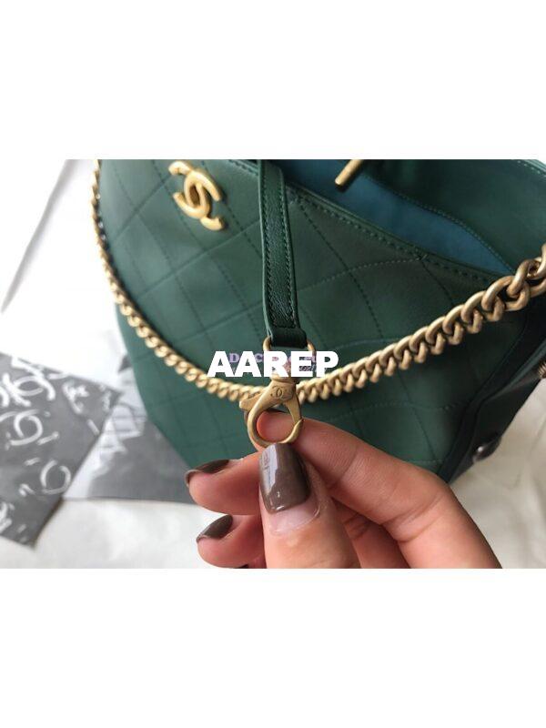 Replica Chanel Calfskin Hobo Bag A57573 Green 13