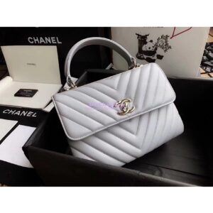 Replica Chanel Small Trendy CC Chevron Handle Flap Bag A92236 Grey