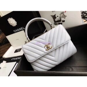 Replica Chanel Small Trendy CC Chevron Handle Flap Bag A92236 Grey 2