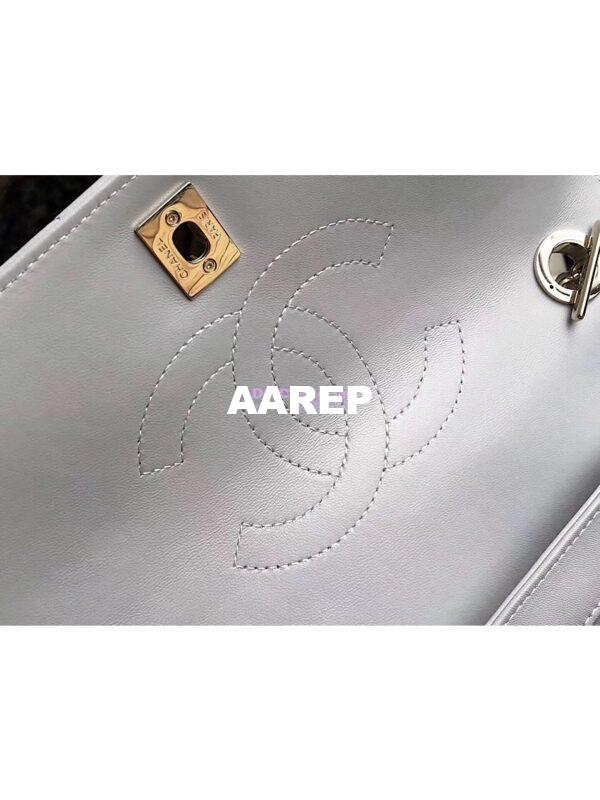 Replica Chanel Small Trendy CC Chevron Handle Flap Bag A92236 Grey 8