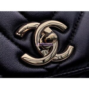 Replica Chanel Small Trendy CC Chevron Handle Flap Bag A92236 Black 2