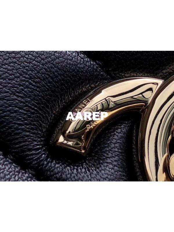 Replica Chanel Small Trendy CC Chevron Handle Flap Bag A92236 Black 3