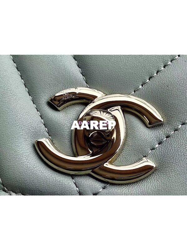 Replica Chanel Small Trendy CC Chevron Handle Flap Bag A92236 Mint Green 4