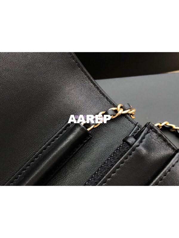 Replica Chanel New Boy Wallet on Chain Grained Calfskin A80287 Black 8