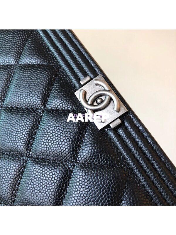 Replica Chanel New Boy Wallet on Chain Grained Calfskin A80287 Black 11