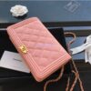 Replica Chanel New Boy Wallet on Chain Grained Calfskin A80287 Black