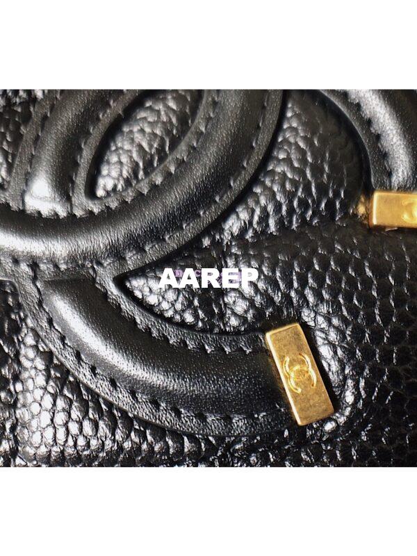 Replica Chanel CC Filigree Round Clutch Chain Bag A81599 Black 6