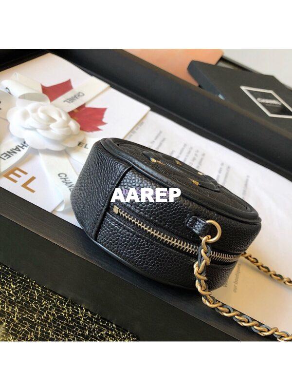 Replica Chanel CC Filigree Round Clutch Chain Bag A81599 Black 8