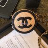 Replica Chanel CC Filigree Round Clutch Chain Bag A81599 Black