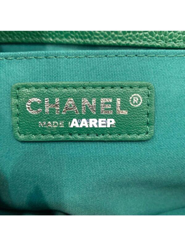 Replica Chanel Le boy Green Caviar Bag Matte Gold Hardware A67086 16
