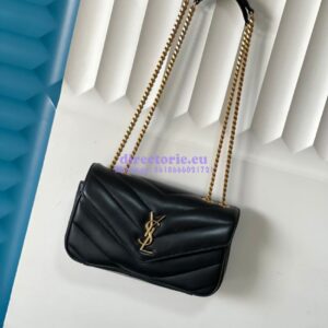 Replica YSL Saint Laurent Loulou Small In Matelassé Lambskin 801437 Black