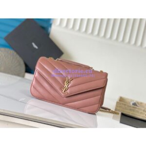Replica YSL Saint Laurent Loulou Medium In Matelassé Lambskin 801439 Hortensia 2