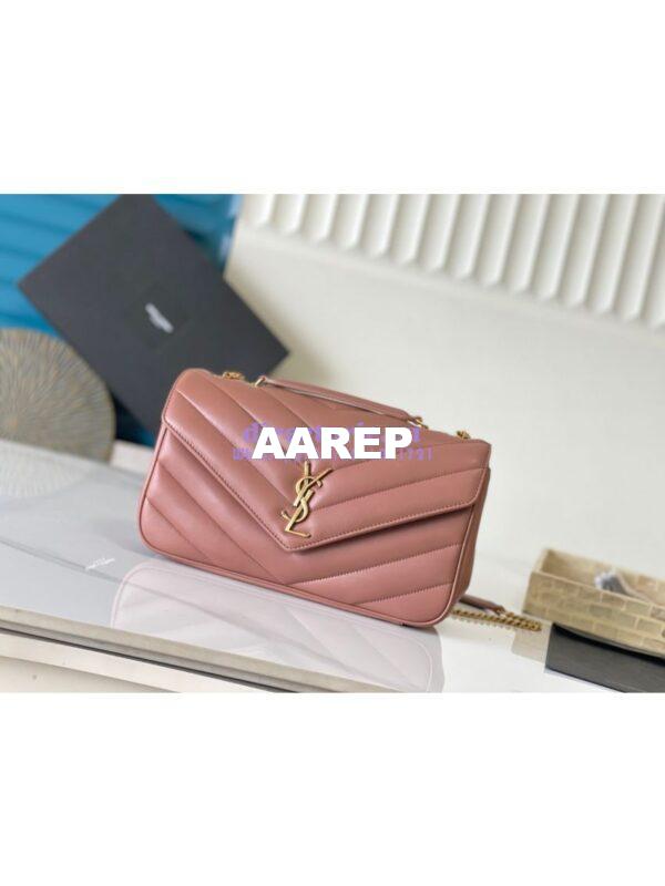 Replica YSL Saint Laurent Loulou Medium In Matelassé Lambskin 801439 Hortensia 4