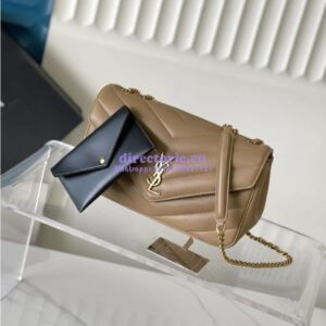 Replica YSL Saint Laurent Loulou Medium In Matelassé Lambskin 801439 Natural Tan