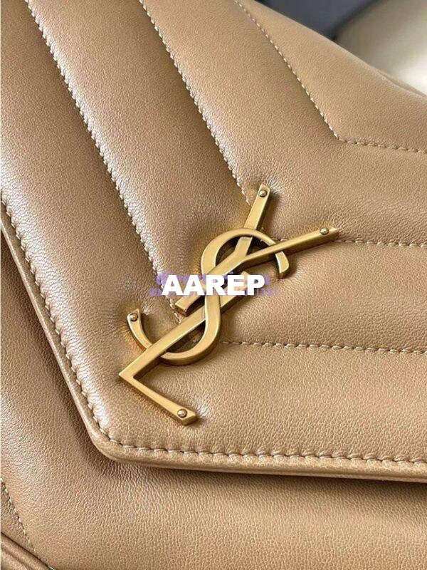 Replica YSL Saint Laurent Loulou Medium In Matelassé Lambskin 801439 Natural Tan 5
