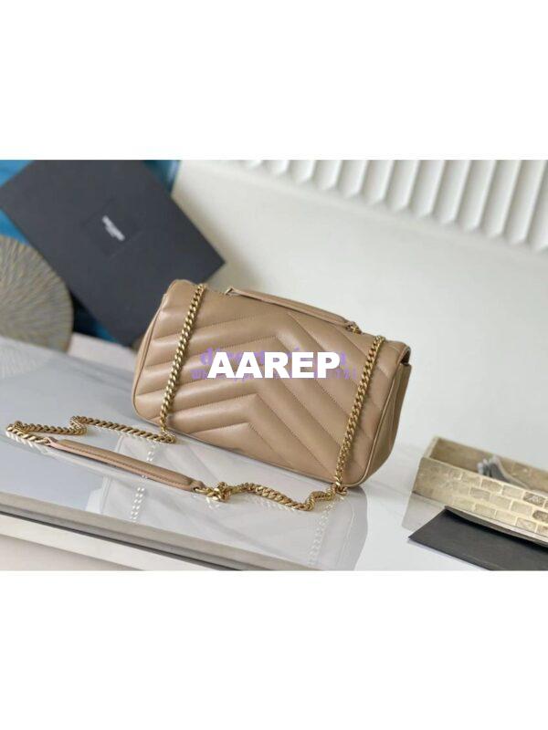 Replica YSL Saint Laurent Loulou Medium In Matelassé Lambskin 801439 Natural Tan 12