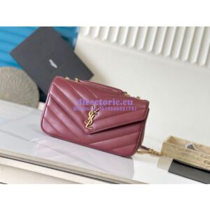 Replica YSL Saint Laurent Loulou Medium In Matelassé Lambskin 801439 Rouge Cabernet 2