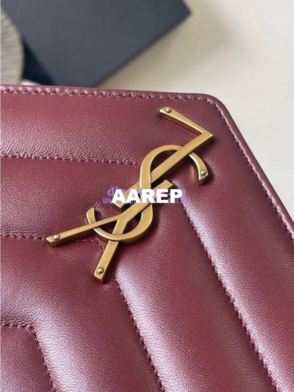 Replica YSL Saint Laurent Loulou Medium In Matelassé Lambskin 801439 Rouge Cabernet 6
