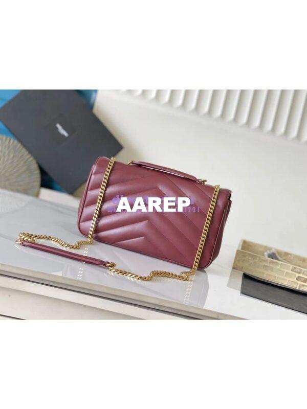 Replica YSL Saint Laurent Loulou Medium In Matelassé Lambskin 801439 Rouge Cabernet 11