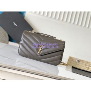 Replica YSL Saint Laurent Loulou Medium In Matelassé Lambskin 801439 Dark Strong Moss 2