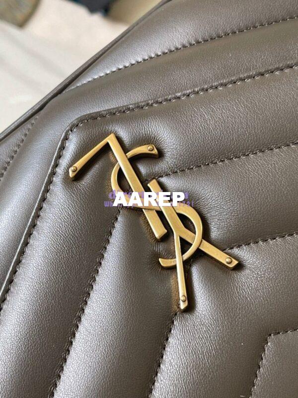 Replica YSL Saint Laurent Loulou Medium In Matelassé Lambskin 801439 Dark Strong Moss 4