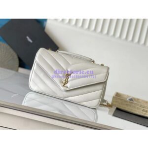 Replica YSL Saint Laurent Loulou Medium In Matelassé Lambskin 801439 Chalk
