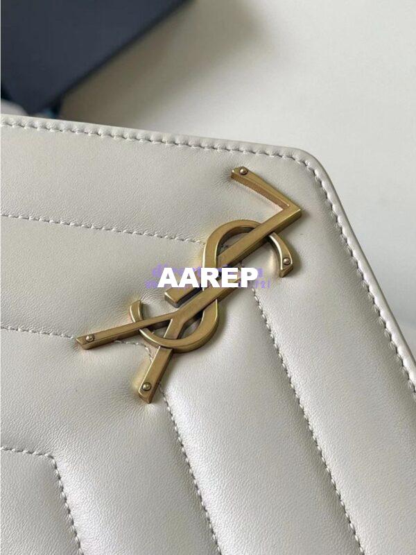 Replica YSL Saint Laurent Loulou Medium In Matelassé Lambskin 801439 Chalk 3