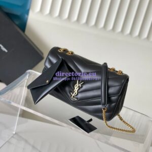 Replica YSL Saint Laurent Loulou Medium In Matelassé Lambskin 801439 Black
