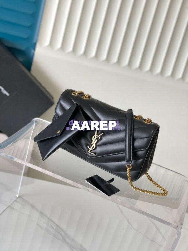 Replica YSL Saint Laurent Loulou Medium In Matelassé Lambskin 801439 Black