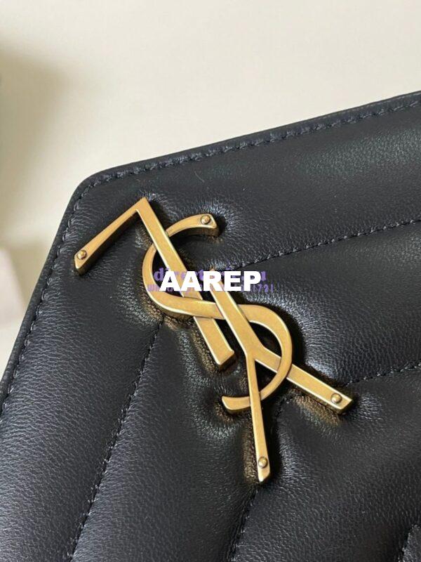Replica YSL Saint Laurent Loulou Medium In Matelassé Lambskin 801439 Black 4