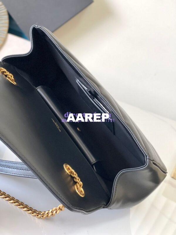Replica YSL Saint Laurent Loulou Medium In Matelassé Lambskin 801439 Black 8