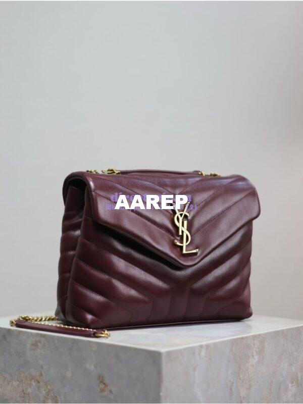 Replica Yves Saint Laurent YSL Loulou Small In Matelassé “Y” Leather 494699 Dark Red Wine 4