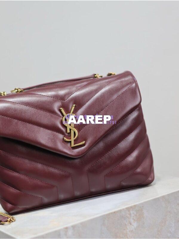 Replica Yves Saint Laurent YSL Loulou Small In Matelassé “Y” Leather 494699 Dark Red Wine 9