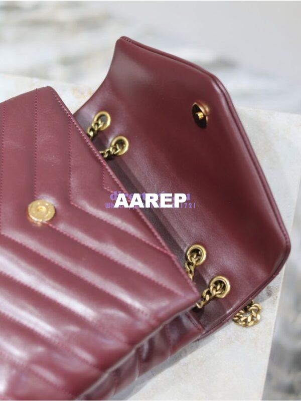 Replica Yves Saint Laurent YSL Loulou Small In Matelassé “Y” Leather 494699 Dark Red Wine 12