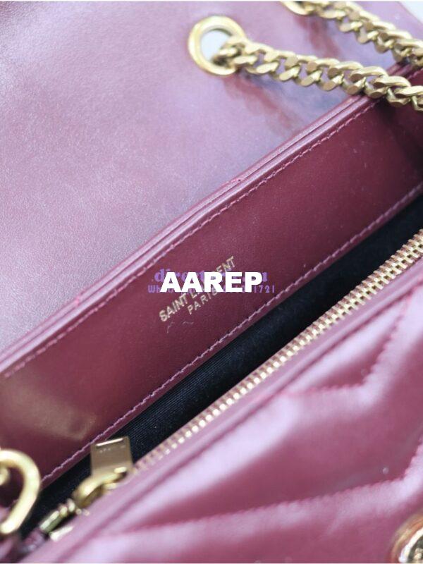 Replica Yves Saint Laurent YSL Loulou Small In Matelassé “Y” Leather 494699 Dark Red Wine 13