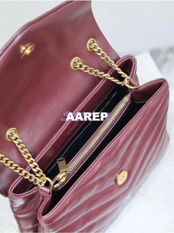 Replica Yves Saint Laurent YSL Loulou Small In Matelassé “Y” Leather 494699 Dark Red Wine 17