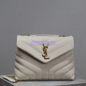 Replica Yves Saint Laurent YSL Loulou Small In Matelassé “Y” Leather 494699 Blanc