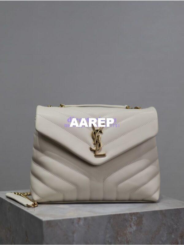 Replica Yves Saint Laurent YSL Loulou Small In Matelassé “Y” Leather 494699 Blanc